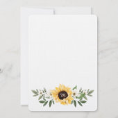 Baby blüht Aquarellblume Sonnenblume Babydusche Einladung (Rückseite)