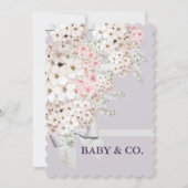 BABY Blume & Gitter Celebration Lavender Party Einladung (Vorderseite)