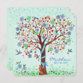 Baby Blume Tree of Life | Geburtsankündigung Boy Ankündigung (Vorne/Hinten)