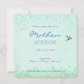 Baby Blume Tree of Life | Geburtsankündigung Boy Ankündigung (Rückseite)