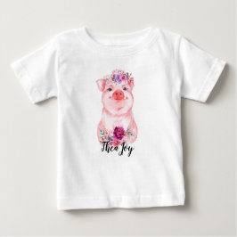 Baby-Blumenschwein-Shirt Baby T-shirt