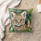 Baby Bobcat Girls Personalisiert Kissen (Decke)