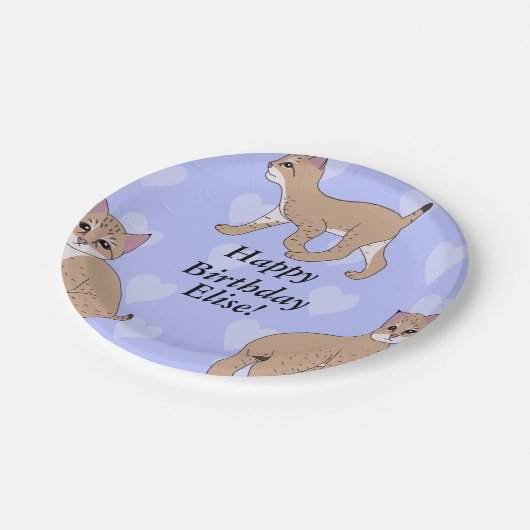 Baby Bobcats Birthday Pappteller (Schrägansicht)