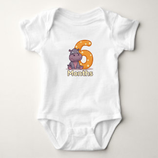 Baby-Body – 6 Monate mit süßem Nilpferd Baby Strampler
