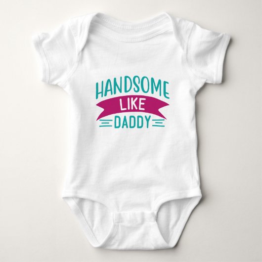 Baby Body Anzug für Baby Boy Handsome wie Daddy Baby Strampler (Vorderseite)
