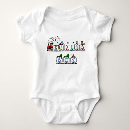 Baby Body Anzug: Papa's Boy Baby Strampler (Vorderseite)