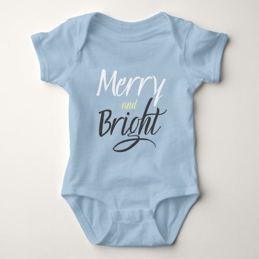 Baby-Body : Merry and Bright (blau) Baby Strampler (Vorderseite)