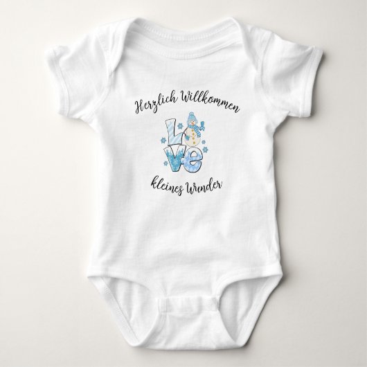Baby Body mit Schneemann Baby Strampler (Vorderseite)