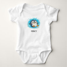 Baby-Body – Percy Penguin Namens-Outfit