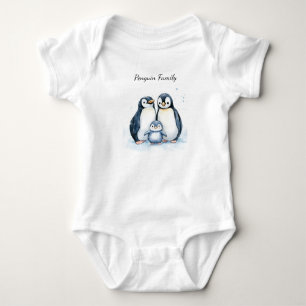 Baby-Body Personalisierter Pinguin Baby Strampler
