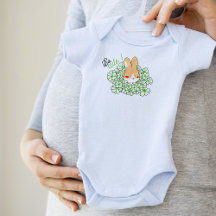 Baby Body So Cute süßer Hase und grüne Blumen
