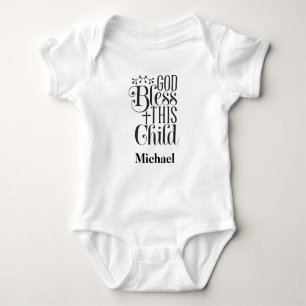 Baby-Bodyanzug Christlich Gott segne dieses Kind B Baby Strampler