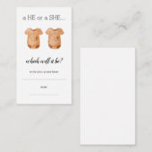 Baby Bodyssuits Er schreibt Ratschläge Geschlechts Begleitkarte (Vorne/Hinten)