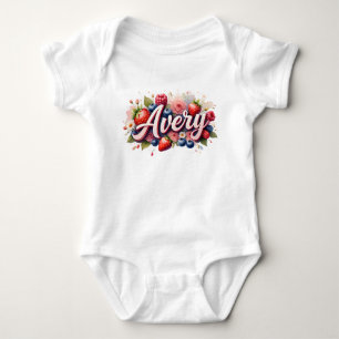 Baby Bodysuit " Avery Berry Floral Design Strampler