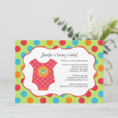 Baby Bodysuit Baby Shower Einladungen (Stehend Vorderseite)