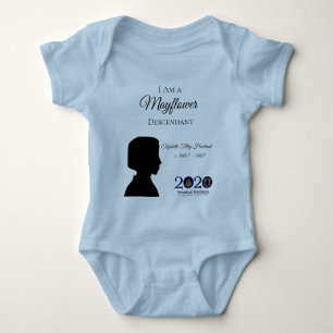 Baby-Bodysuit Elizabeth Tilley Howland Mayflower Baby Strampler
