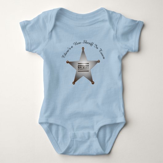 Baby Bodysuit "Es gibt einen neuen Sheriff in Town Baby Strampler (Vorderseite)