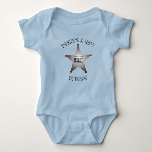 Baby Bodysuit "Es gibt einen neuen Sheriff in Town Baby Strampler (Vorderseite)