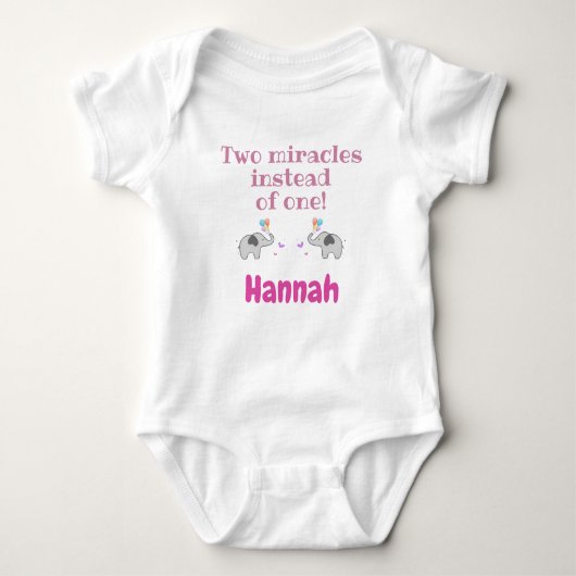 Baby Bodysuit for Twins, Personalized Twins Gifts, Baby Strampler (Vorderseite)