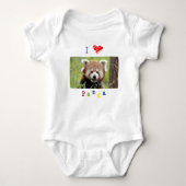 Baby Bodysuit Foto rot Panda , Tiere 0053. Baby Strampler (Vorderseite)