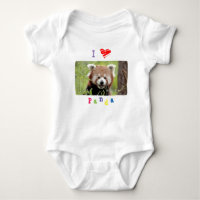 Baby Bodysuit Foto rot Panda , Tiere 0053.