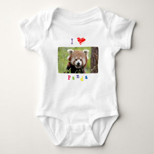 Baby Bodysuit Foto rot Panda , Tiere 0053. Baby Strampler