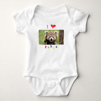Baby Bodysuit Foto rot Panda , Tiere 0053. Strampler