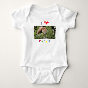 Baby Bodysuit Foto rot Panda , Tiere 0056. Strampler