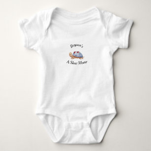Baby Bodysuit in White mit Turtle for Boy Strampler