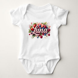 Baby Bodysuit " Luna Berry Floral Design Baby Strampler