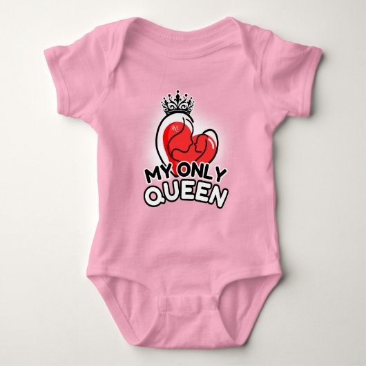 Baby Bodysuit : Meine einzige Königin (pink) Baby Strampler (Vorderseite)