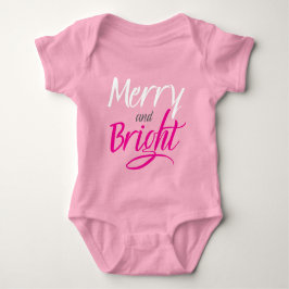 Baby Bodysuit : Merry and Bright (pink) Baby Strampler