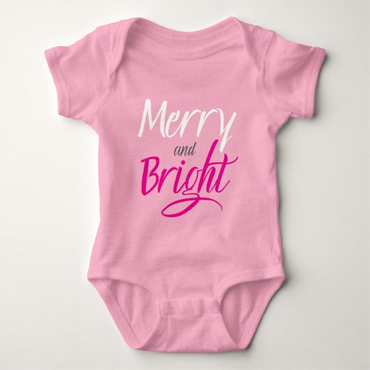Baby Bodysuit : Merry and Bright (pink) Baby Strampler (Vorderseite)