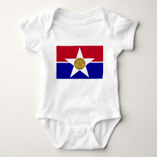 Baby Bodysuit mit Flagge von Dallas, USA Strampler