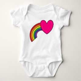 Baby Bodysuit mit Regenbogen und Hot-Pink-Herz  Baby Strampler