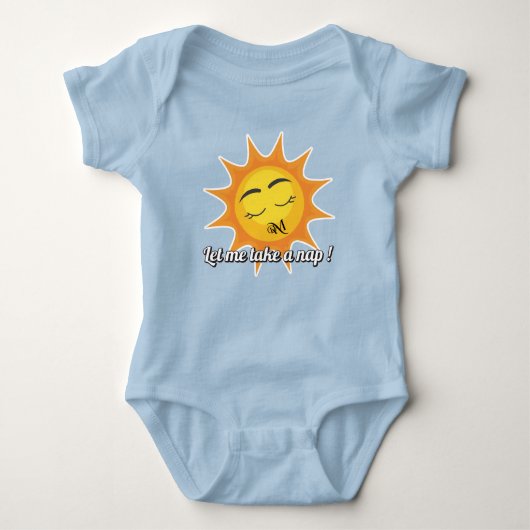 Baby Bodysuit : Nehmen Sie ein Nickerchen (blau) Baby Strampler (Vorderseite)