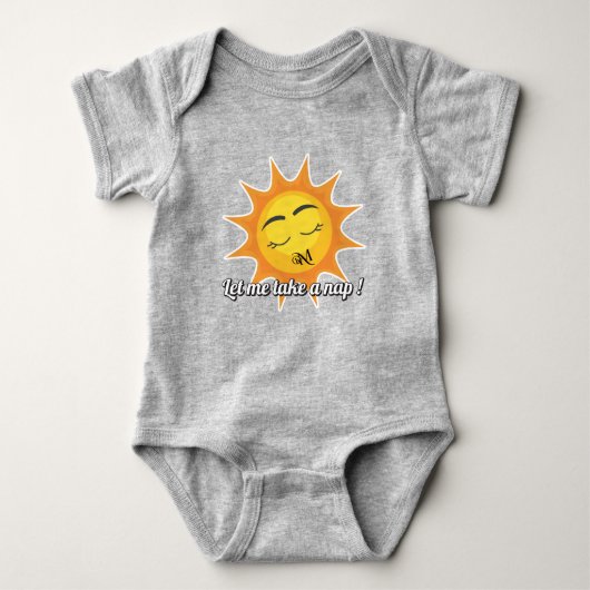 Baby Bodysuit : Nehmen Sie ein Nickerchen (grau) Baby Strampler (Vorderseite)