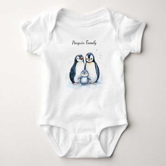 Baby Bodysuit | Personalisierter Pinguin Baby Strampler (Vorderseite)