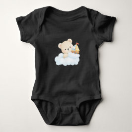 Baby Bodysuit – Sweet Teddy on a Cloud | Soft Wate Baby Strampler
