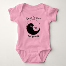 Baby Bodysuit Yin Yang Peace Tauben