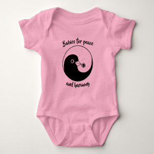 Baby Bodysuit Yin Yang Peace Tauben Strampler