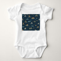 Baby-Bodysuits mit Vintage-Reise-Design