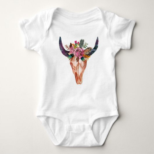 Baby Boho Longhorn Baby Strampler (Vorderseite)