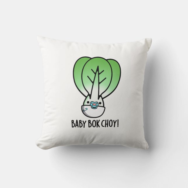 Baby Bok Choy Funny Veggie Pun Kissen (Vorderseite)