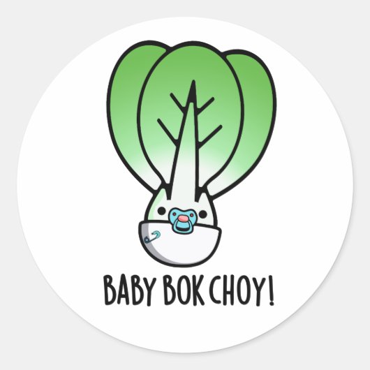 Baby Bok Choy Funny Veggie Pun Runder Aufkleber (Vorderseite)