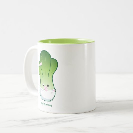 Baby Bok Choy Zweifarbige Tasse (Vorderseite Links)