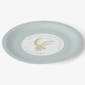 Baby Bonnet Baby Dusche Blue Pappteller (Schrägansicht)