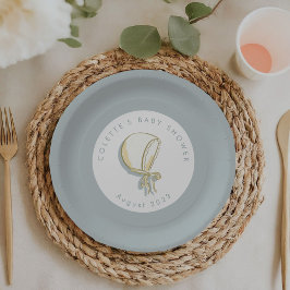 Baby Bonnet Baby Dusche Blue Pappteller