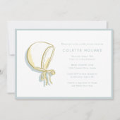 Baby Bonnet Baby Shower Horizontal Einladung (Vorderseite)