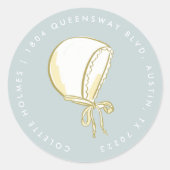 Baby Bonnet Blue Rücksendeadresse Runder Aufkleber (Vorderseite)